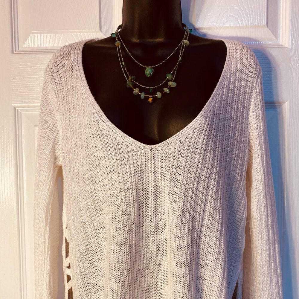 Express long sleeve sweater with cut outs, Small